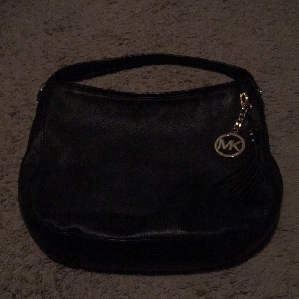 Michael Kora black leather Bennett hobo.